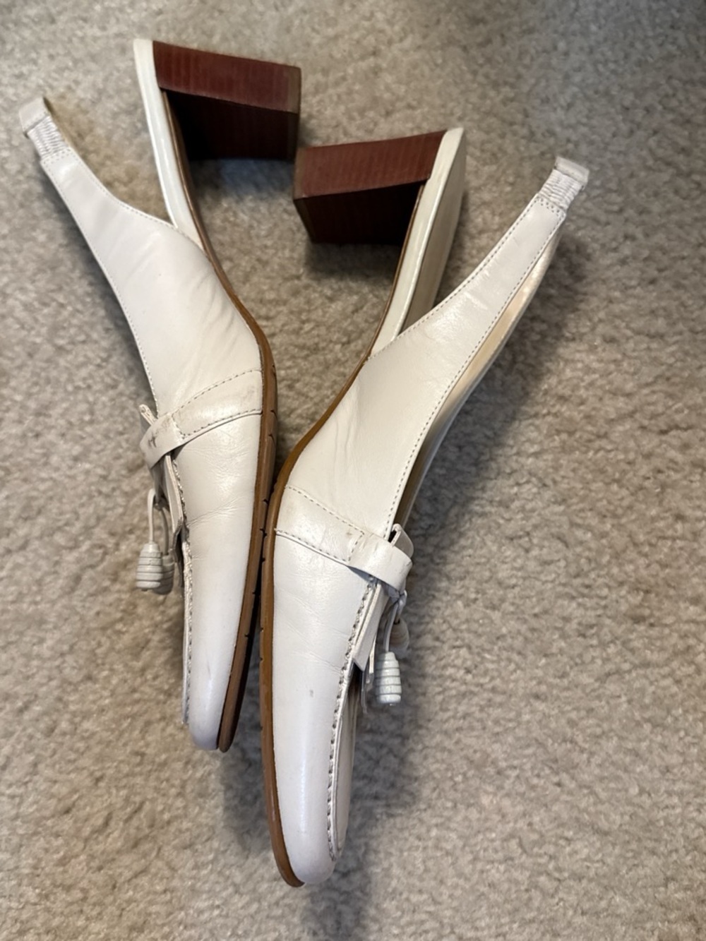 Women’s Beige Tassel Slingback Loafers - Picture 3 of 5